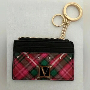 Victorias Secret |  Bright Tartan The Victoria Card Case Key Chain.​